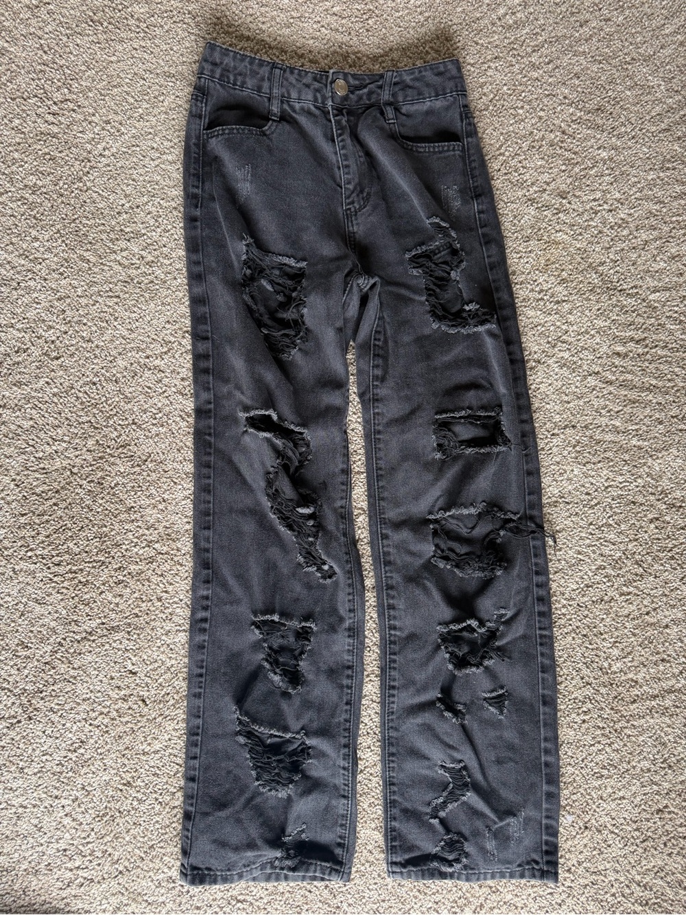 Rue21 Black Distressed Flare Jeans